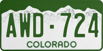 CO license plate AWD724