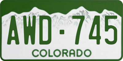 CO license plate AWD745
