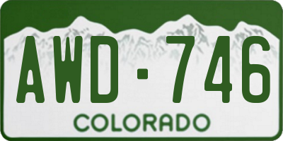 CO license plate AWD746