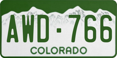 CO license plate AWD766
