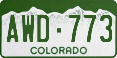 CO license plate AWD773