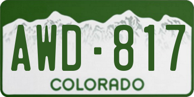 CO license plate AWD817