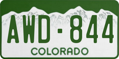 CO license plate AWD844