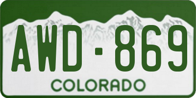 CO license plate AWD869
