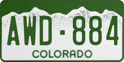 CO license plate AWD884