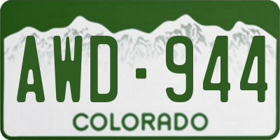 CO license plate AWD944