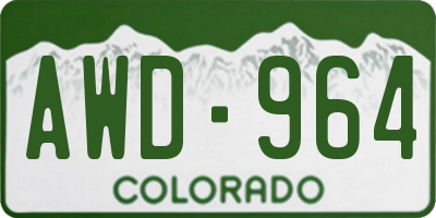 CO license plate AWD964