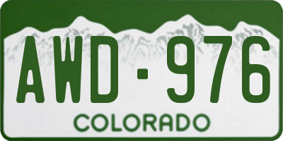 CO license plate AWD976