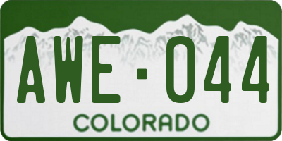 CO license plate AWE044