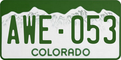 CO license plate AWE053