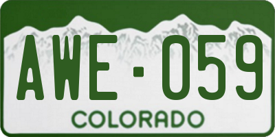 CO license plate AWE059