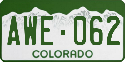 CO license plate AWE062