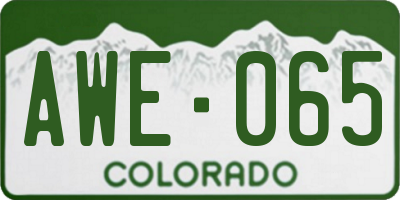 CO license plate AWE065