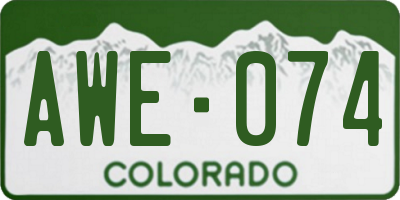 CO license plate AWE074