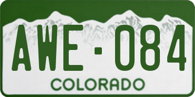 CO license plate AWE084