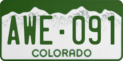 CO license plate AWE091