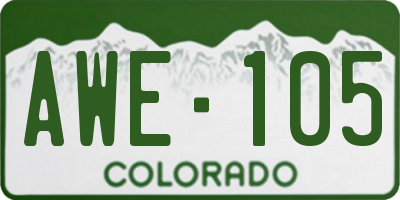 CO license plate AWE105