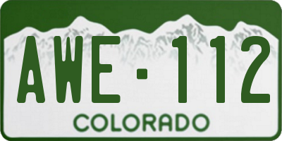 CO license plate AWE112