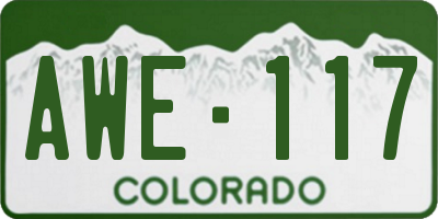 CO license plate AWE117