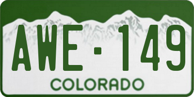 CO license plate AWE149