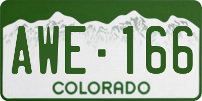 CO license plate AWE166