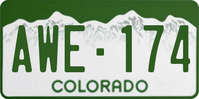 CO license plate AWE174