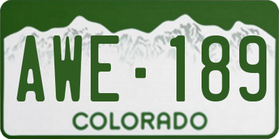 CO license plate AWE189