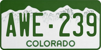CO license plate AWE239