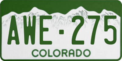 CO license plate AWE275
