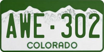 CO license plate AWE302
