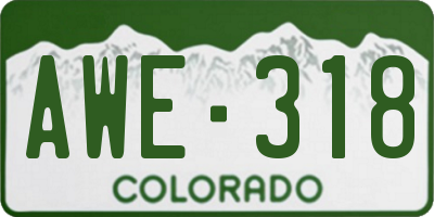 CO license plate AWE318