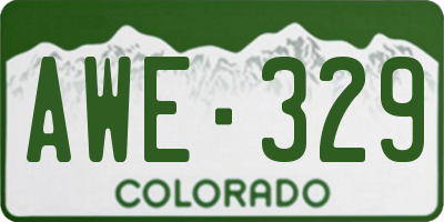 CO license plate AWE329