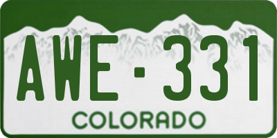 CO license plate AWE331