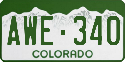 CO license plate AWE340