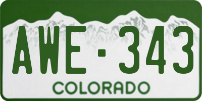 CO license plate AWE343