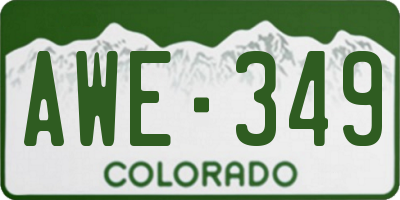 CO license plate AWE349