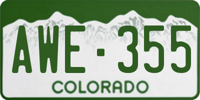CO license plate AWE355