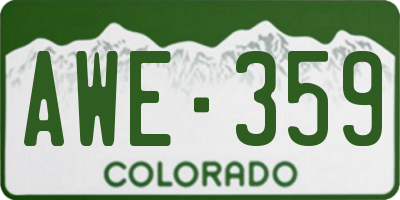 CO license plate AWE359
