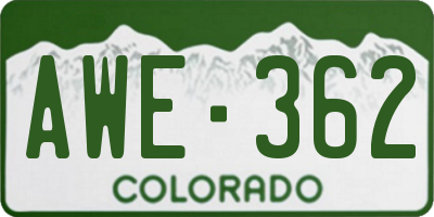 CO license plate AWE362