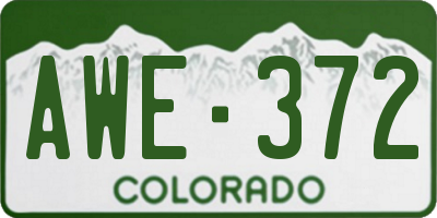 CO license plate AWE372
