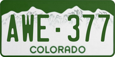 CO license plate AWE377