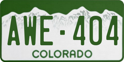 CO license plate AWE404