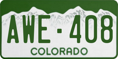 CO license plate AWE408