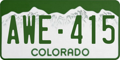 CO license plate AWE415