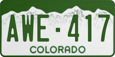 CO license plate AWE417