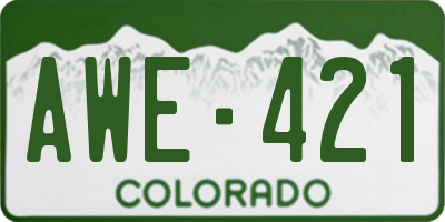 CO license plate AWE421