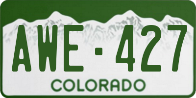 CO license plate AWE427