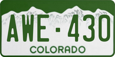 CO license plate AWE430