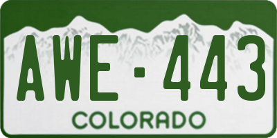 CO license plate AWE443