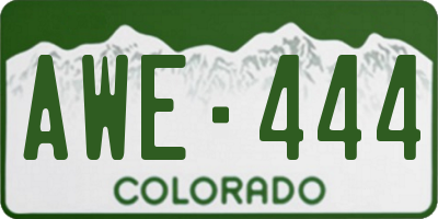 CO license plate AWE444